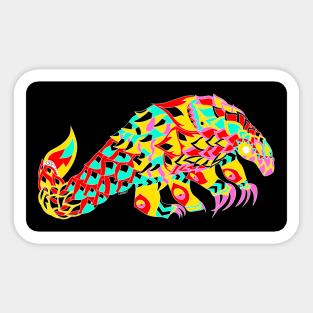 the magnificent armored pangolin ecopop Sticker